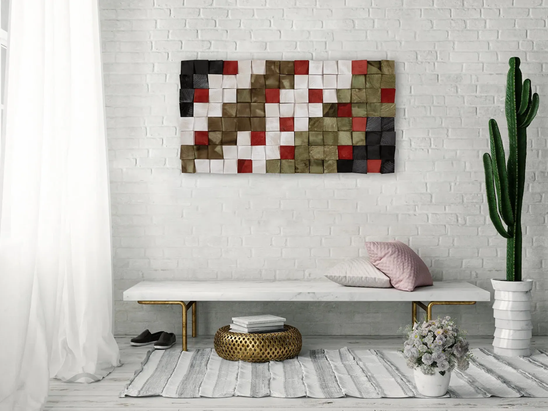 Holzbild 3D 'Colours of Christmas' 102x55x6,5cm