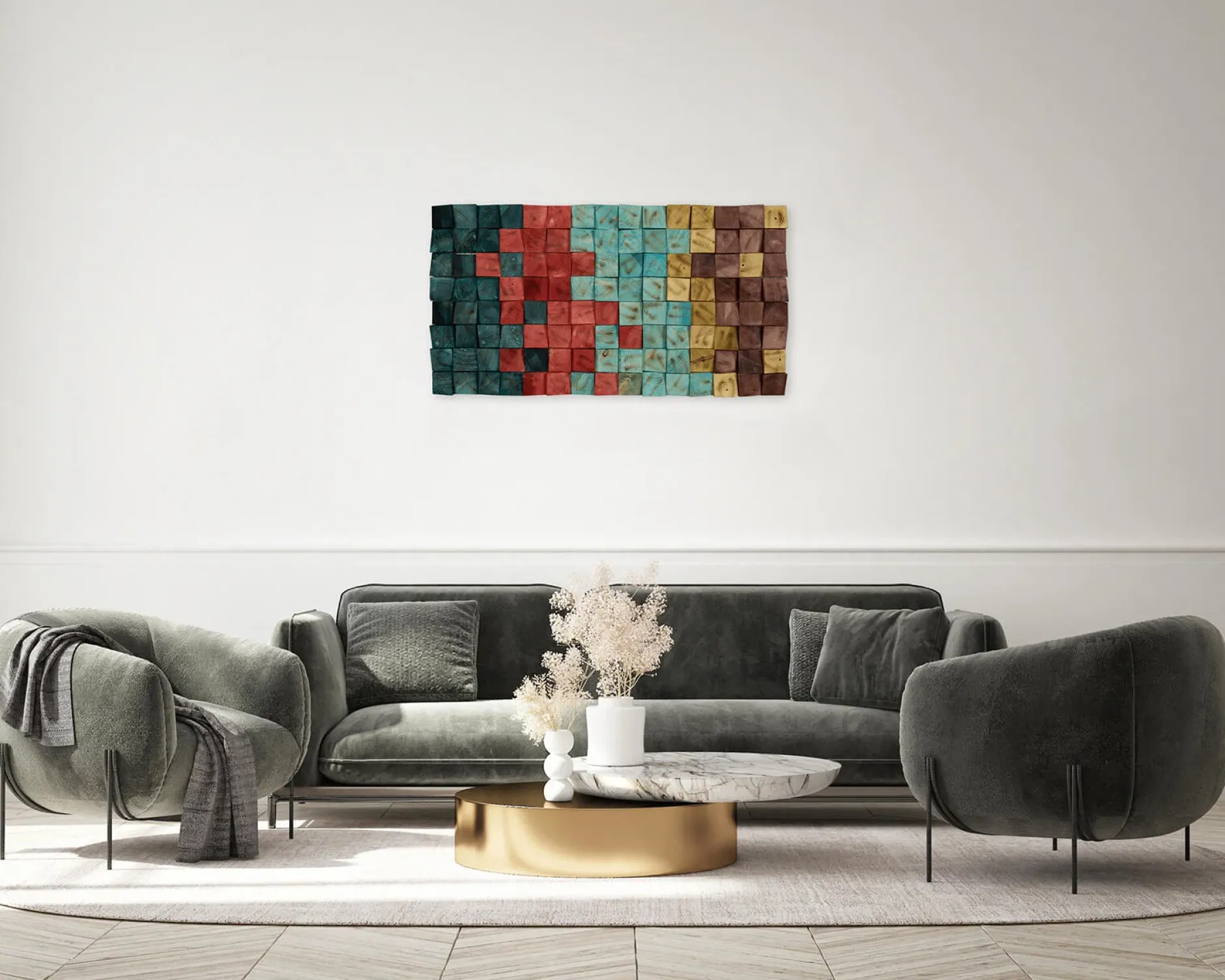 Holzbild 3D 'Colours of Magic' 102x55x6,5cm