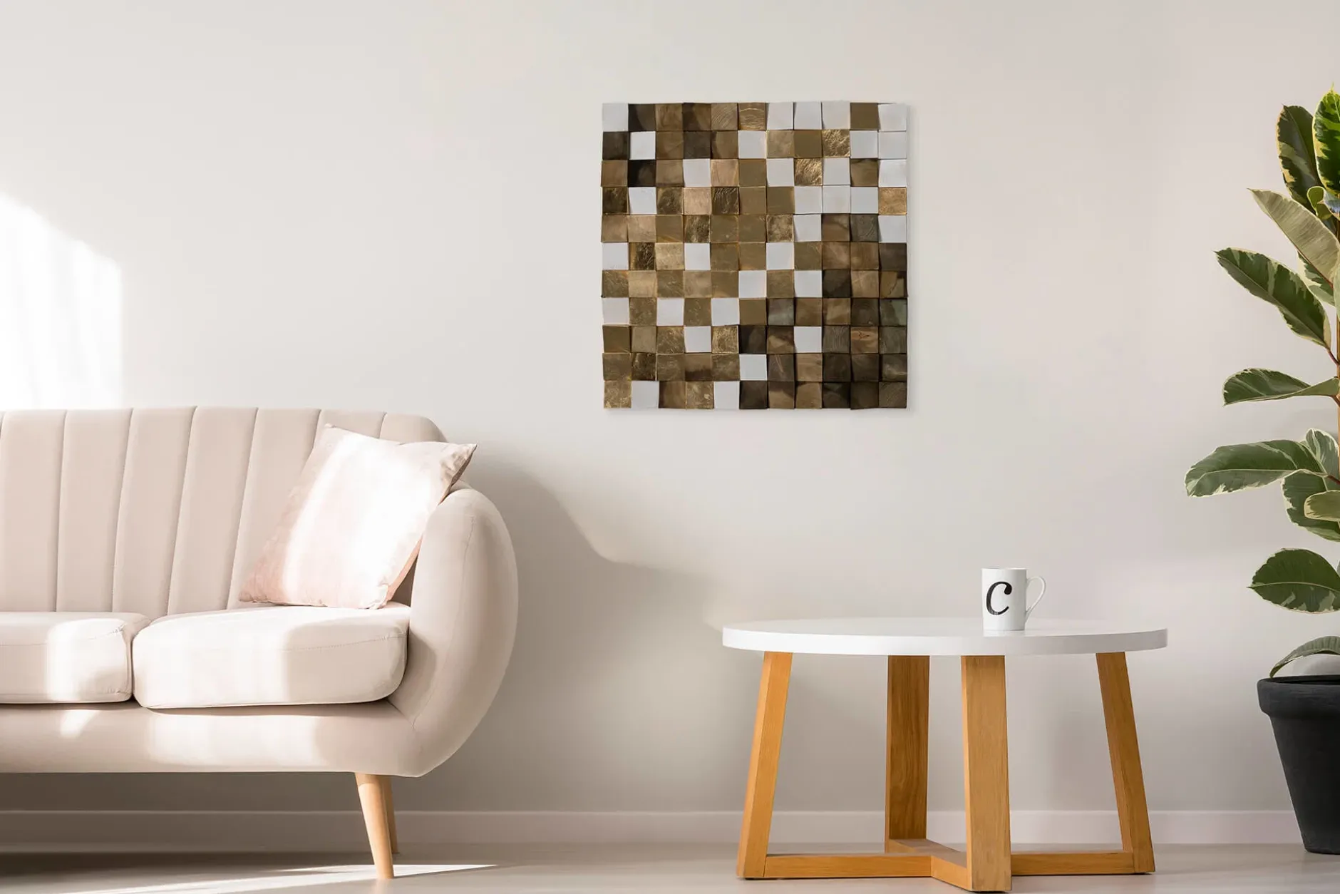 Holzbild 3D 'Colours of Well-being' 75x75x7,5cm