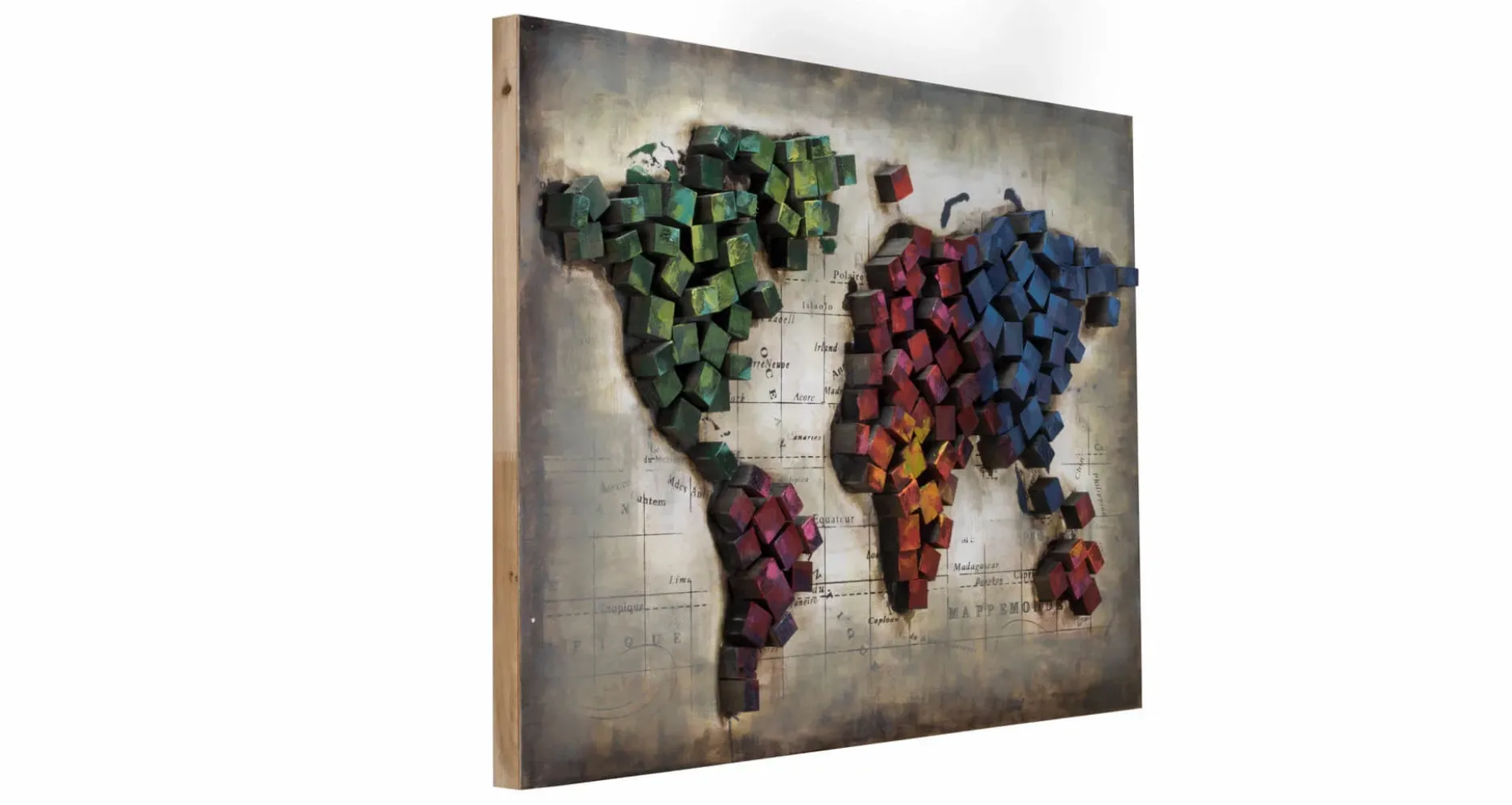Holzbild 3D 'Destinations' 100x70x7cm