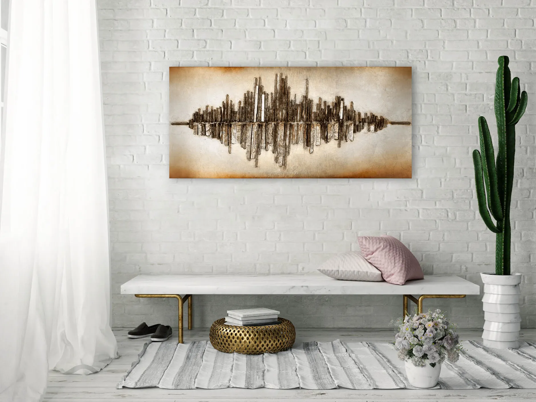 Holzbild 3D 'Frequency 1001'