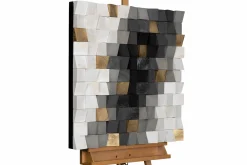 Holzbild 3D 'Gilded Clouds' 75x75x7,5cm