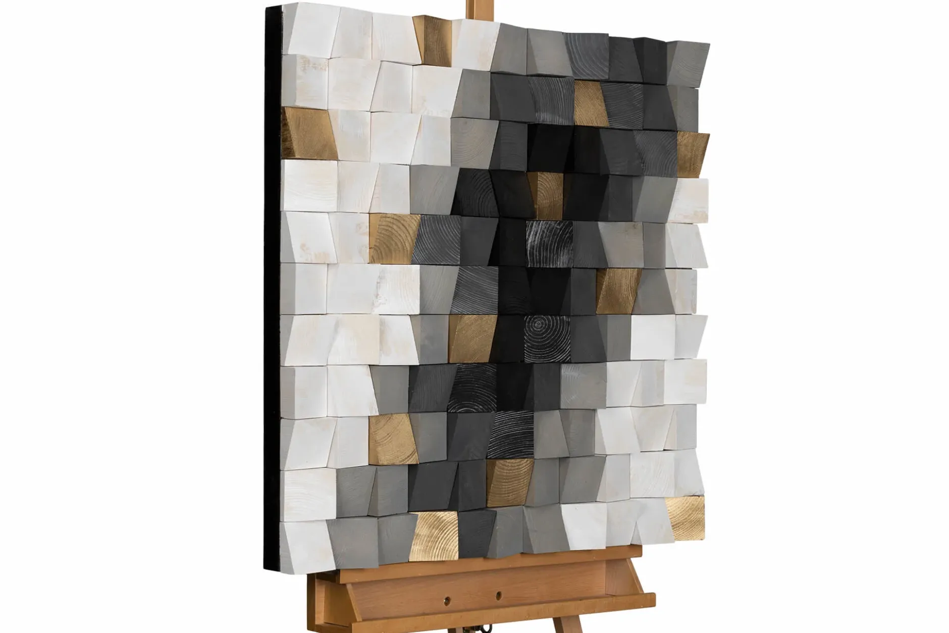 Holzbild 3D 'Gilded Clouds' 75x75x7,5cm