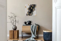 Holzbild 3D 'Gilded Clouds' 75x75x7,5cm
