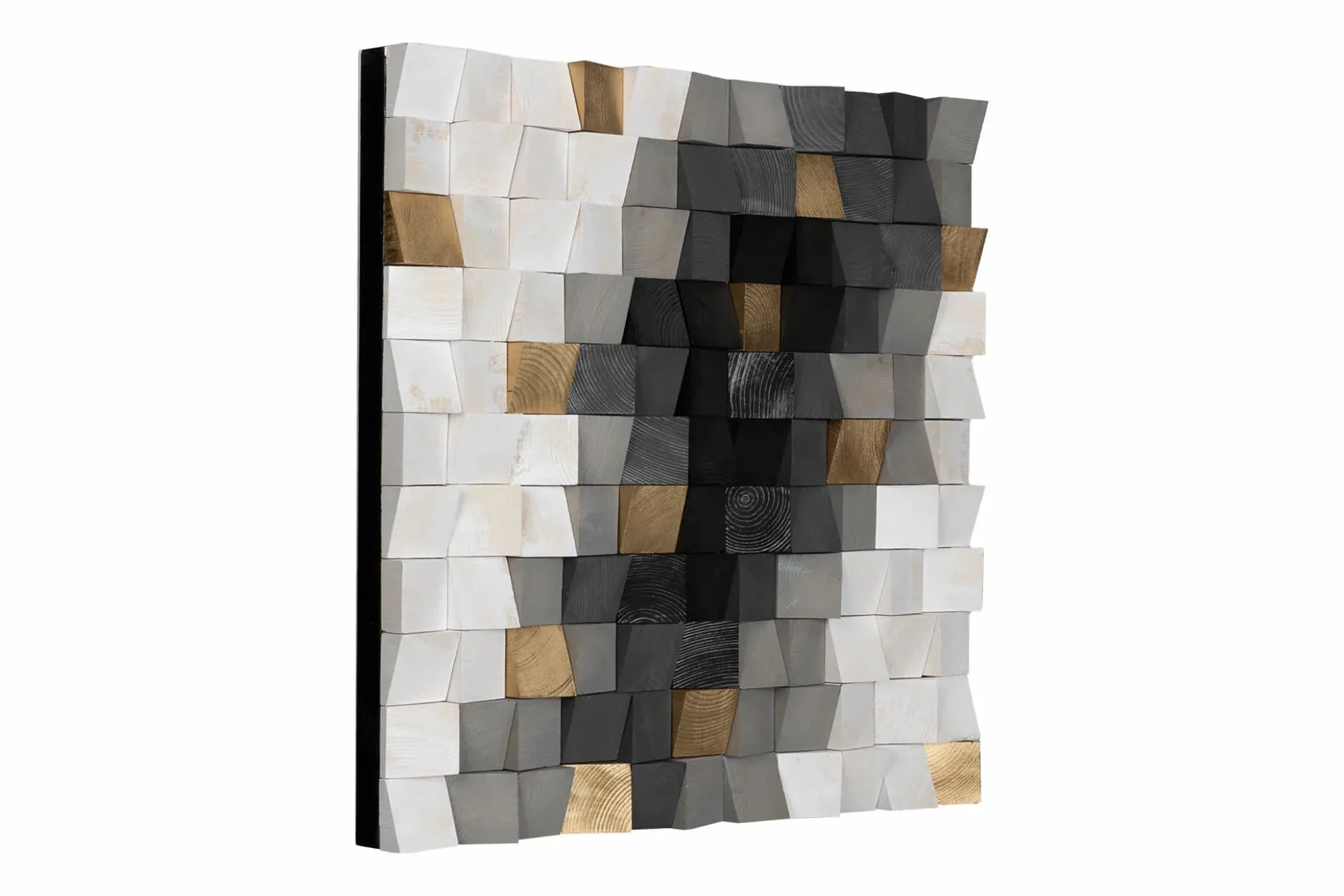 Holzbild 3D 'Gilded Clouds' 75x75x7,5cm