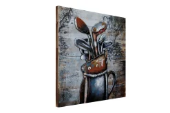 Holzbild 3D 'Golfpartie' 60x60x5cm