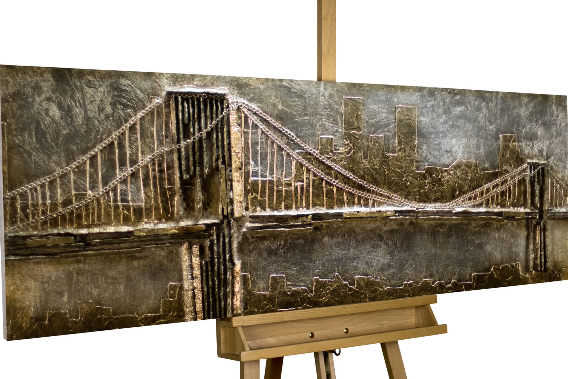 Holzbild 3D 'Le Pont d'Or' 144x44x7cm
