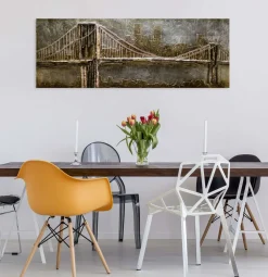 Holzbild 3D 'Le Pont d'Or' 144x44x7cm