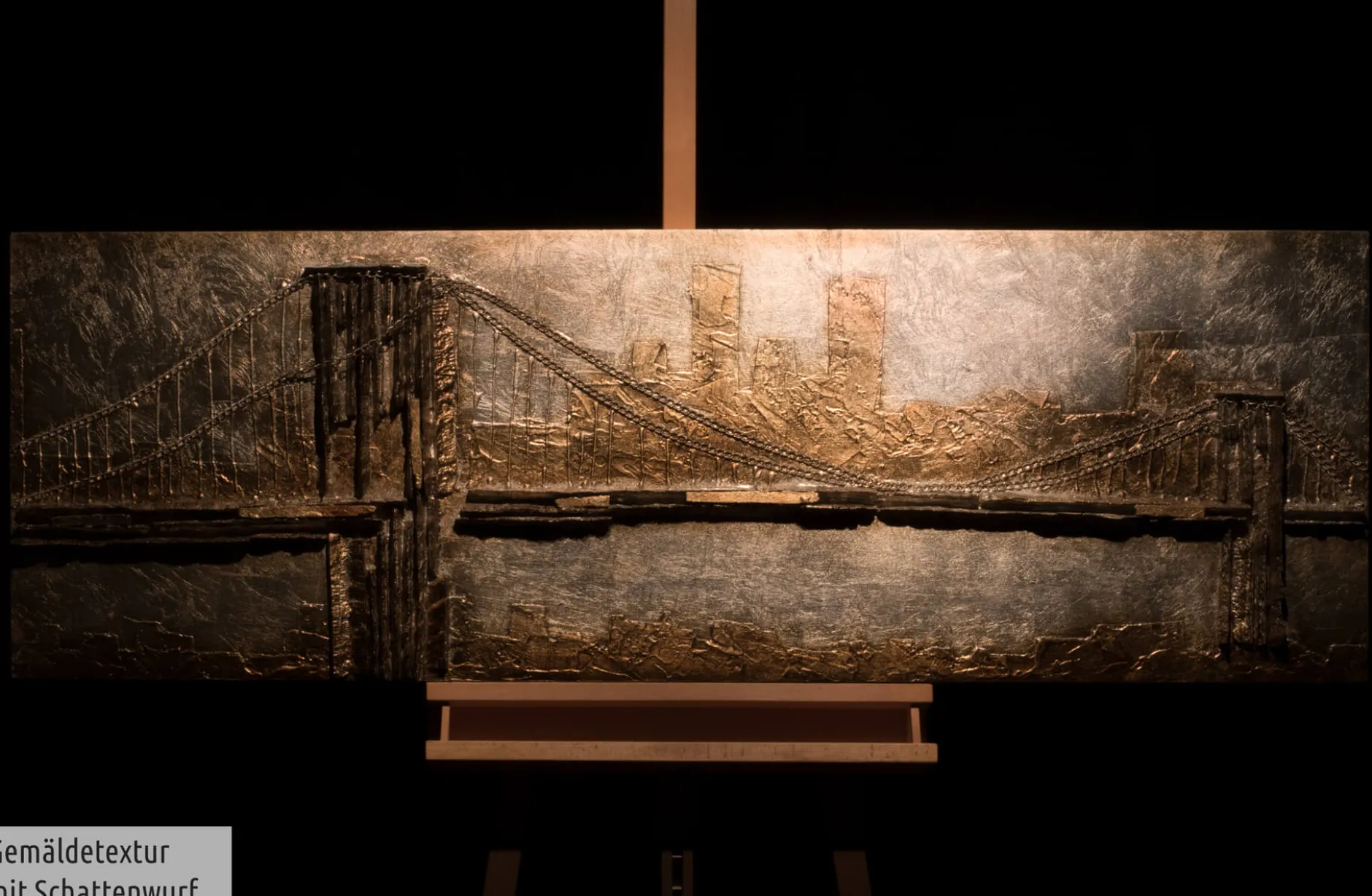 Holzbild 3D 'Le Pont d'Or' 144x44x7cm