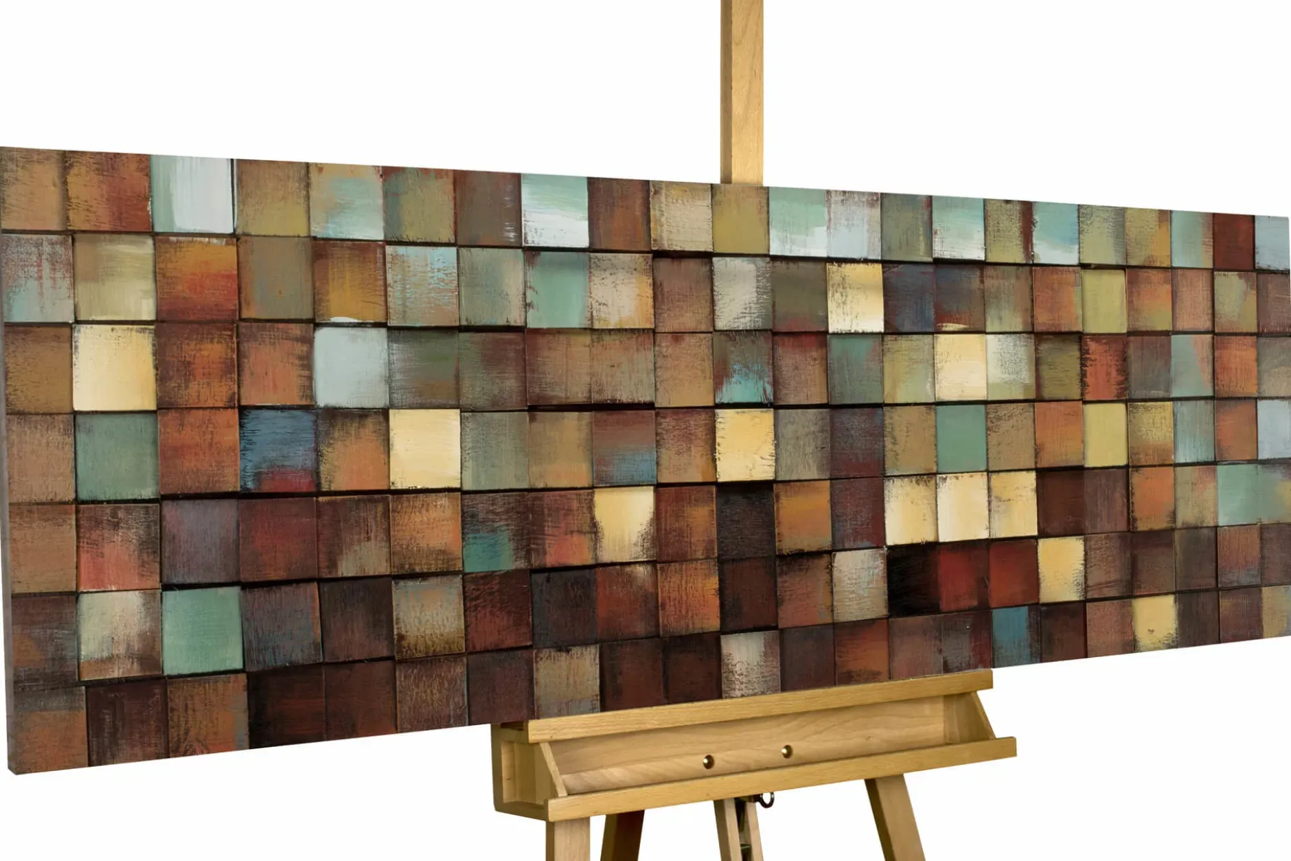 Holzbild 3D 'More is more' 144x44x7cm