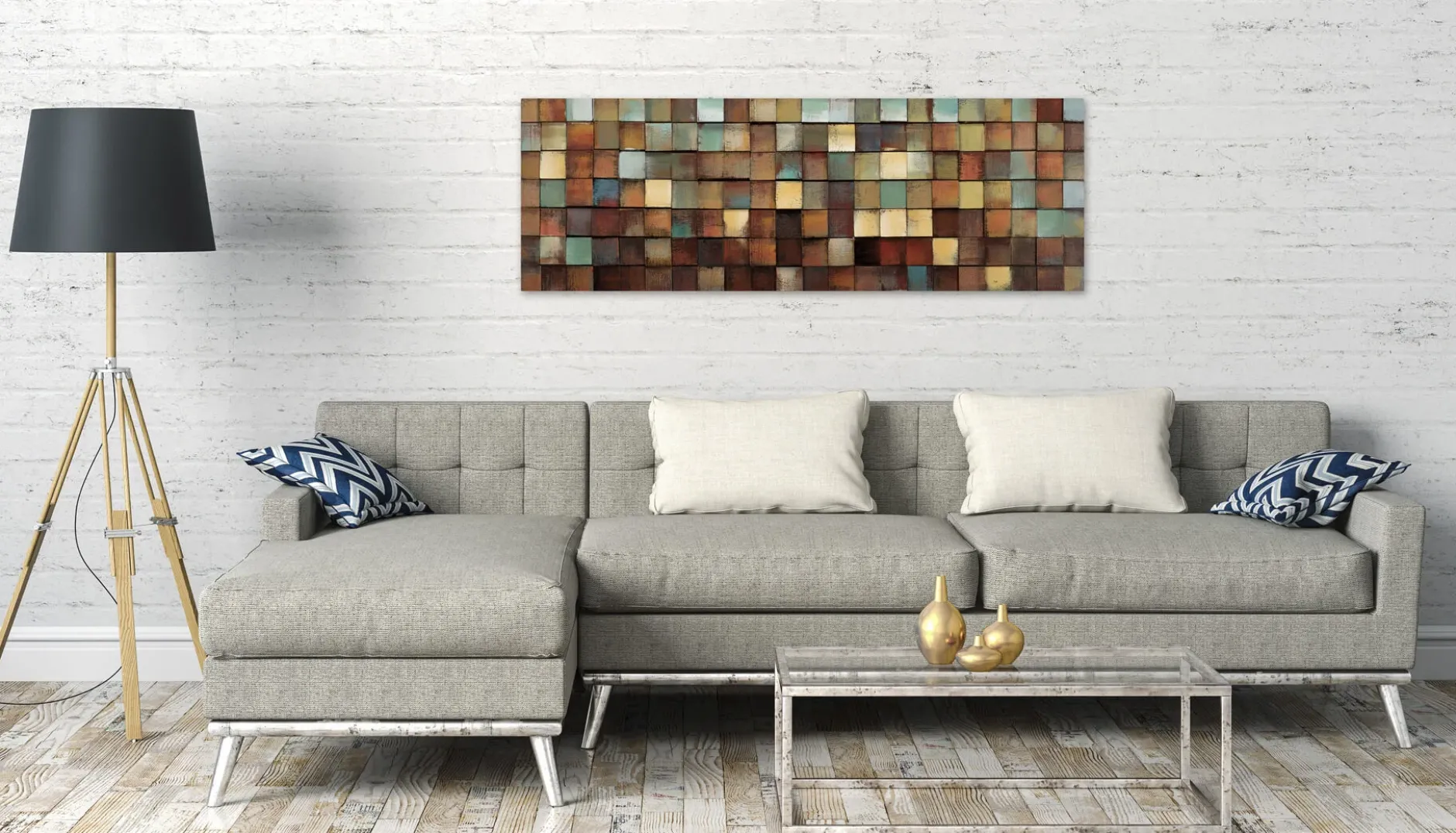 Holzbild 3D 'More is more' 144x44x7cm