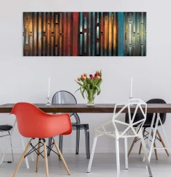 Holzbild 3D 'Nachtschimmer' 144x44x6cm