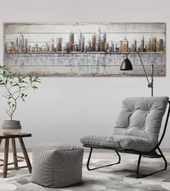 Holzbild 3D 'Next Stop: USA' 150x50x5cm