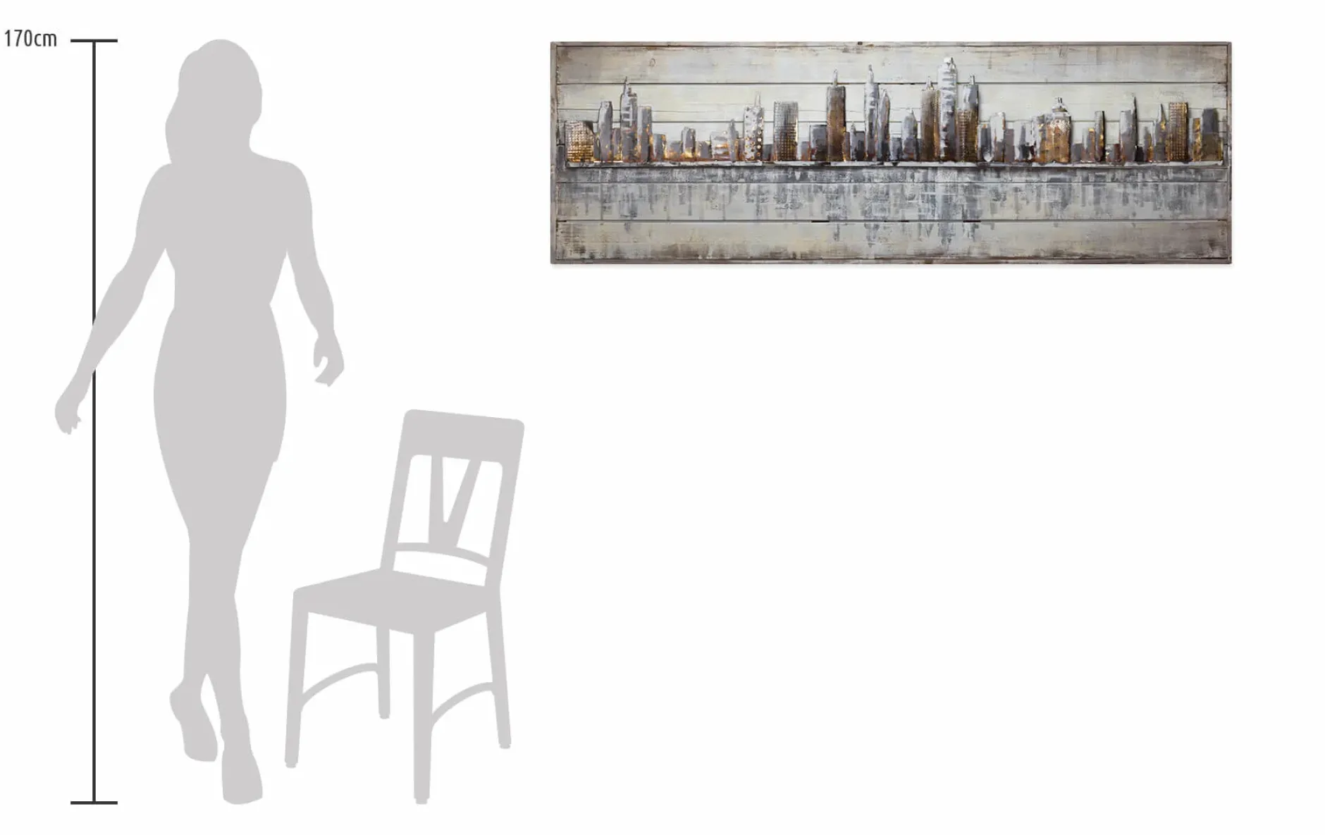 Holzbild 3D 'Next Stop: USA' 150x50x5cm