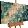 Holzbild 3D 'Oceanic Colours' 98x55x6,5cm
