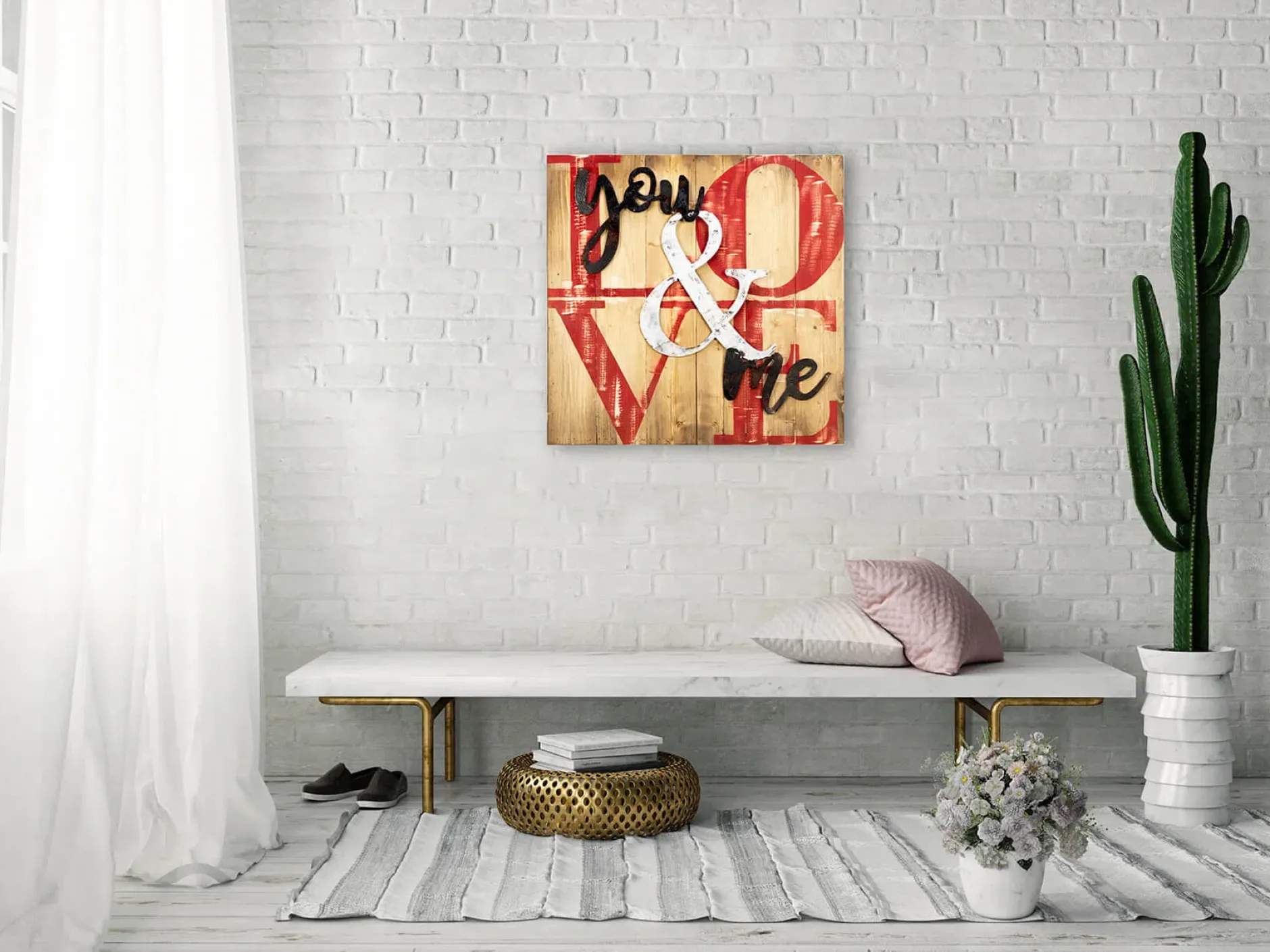 Holzbild 3D 'Pure Love' 60x60x5cm