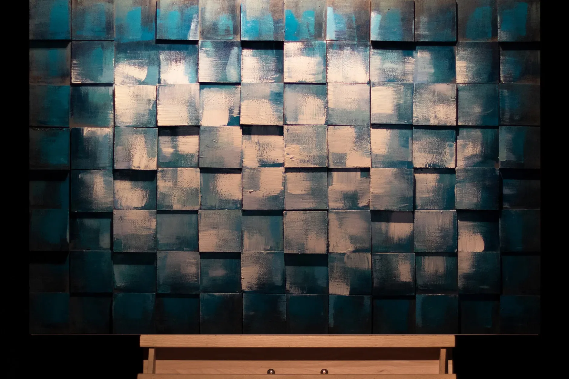 Holzbild 3D 'Reflektion des Meeres' 90x60x5cm