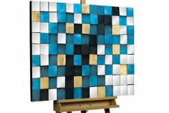 Holzbild 3D 'Schimmerndes Meer' 100x70x5cm