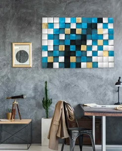 Holzbild 3D 'Schimmerndes Meer' 100x70x5cm