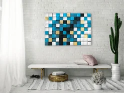 Holzbild 3D 'Schimmerndes Meer' 100x70x5cm