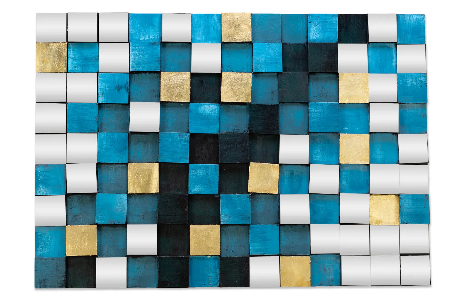 Holzbild 3D 'Schimmerndes Meer' 100x70x5cm