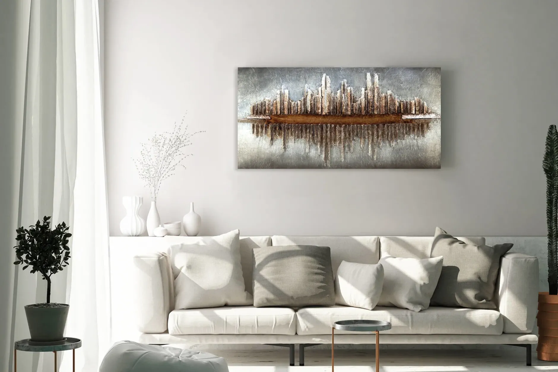 Holzbild 3D 'Skycraper Silhouette' 120x60x7cm