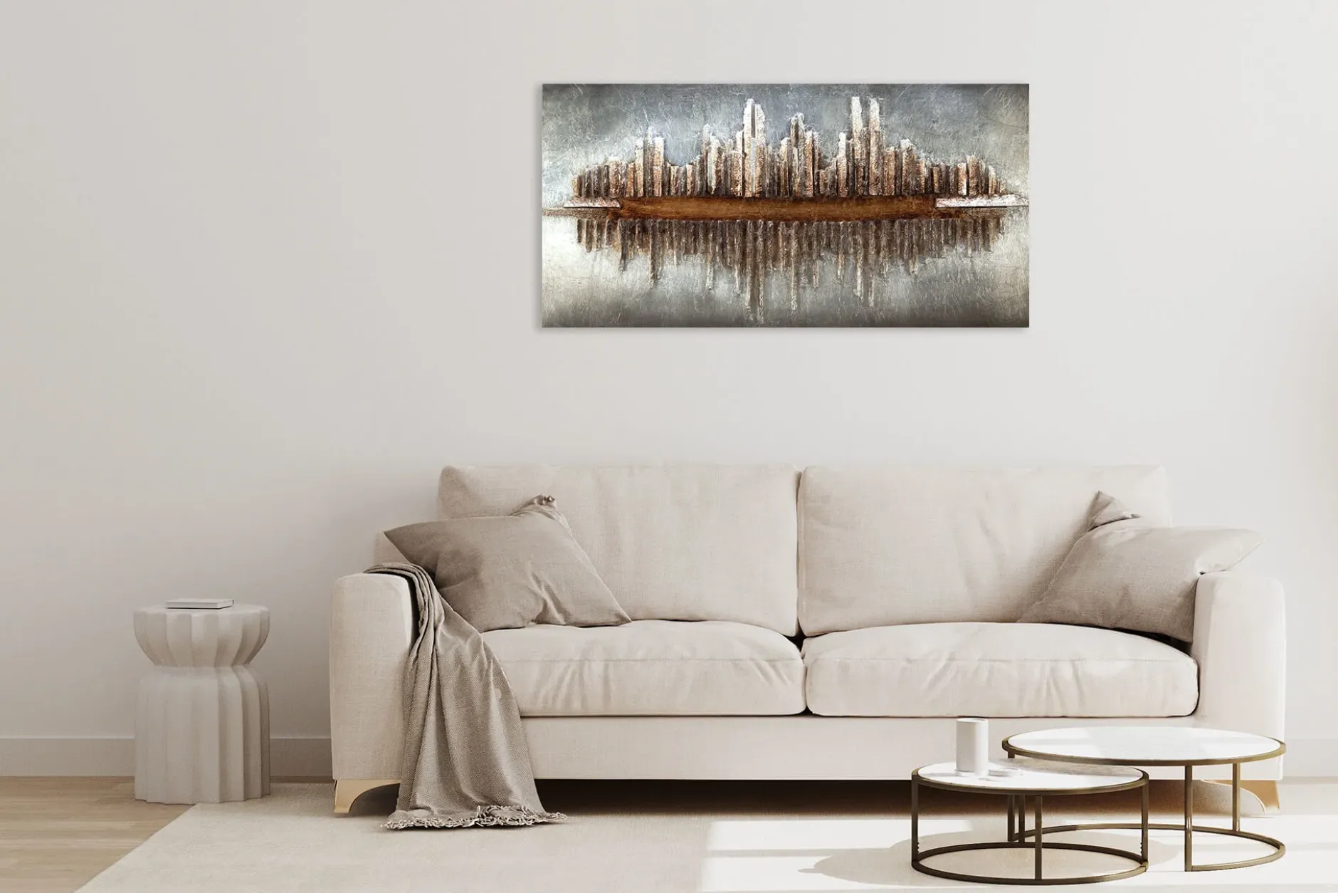 Holzbild 3D 'Skycraper Silhouette' 120x60x7cm
