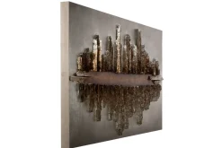 Holzbild 3D 'Skycraper Silhouette' 120x60x7cm