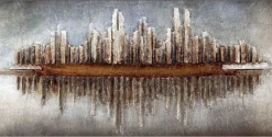 Holzbild 3D 'Skycraper Silhouette' 120x60x7cm