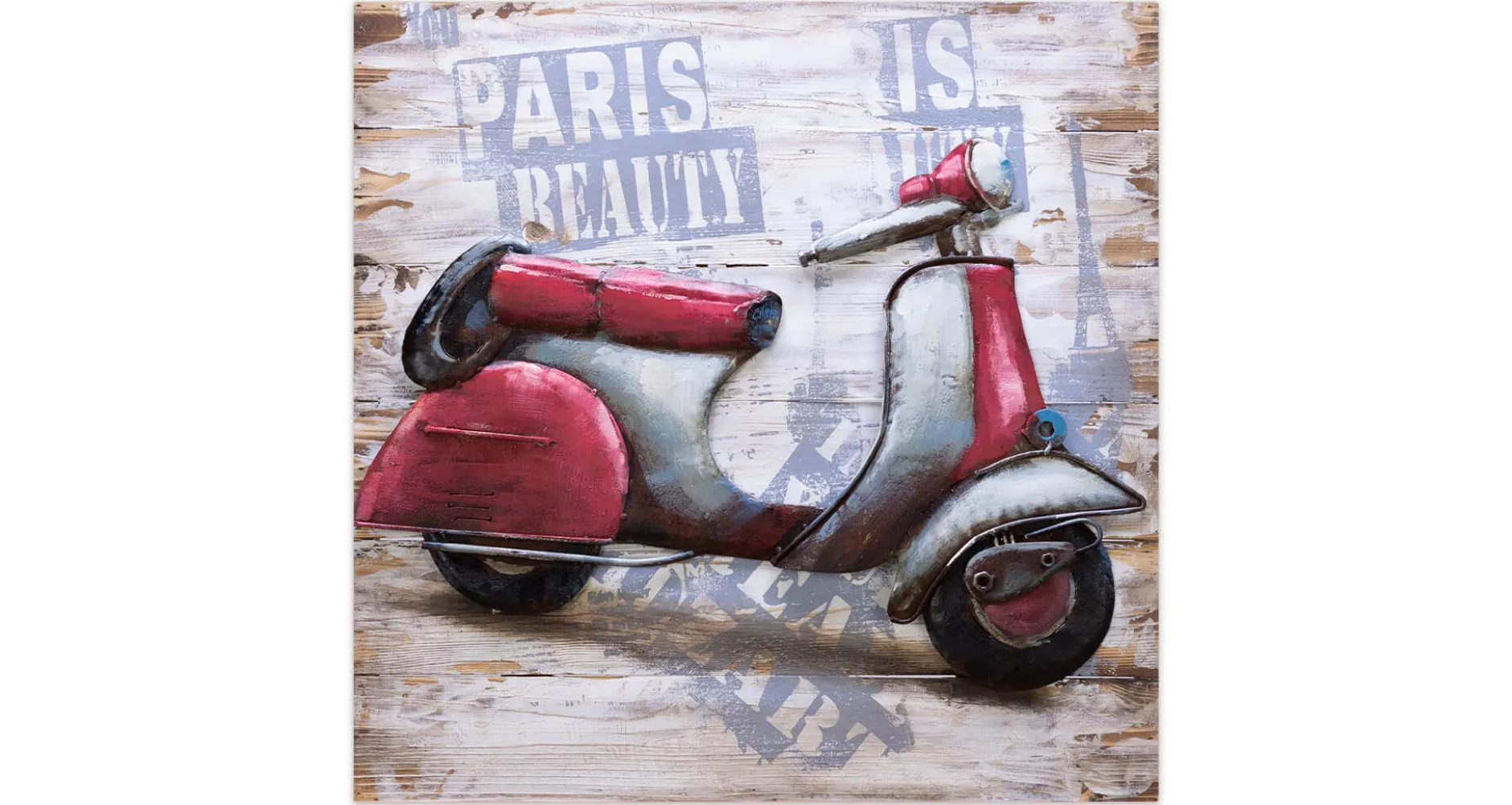 Holzbild 3D 'When in Paris' 60x60x5cm