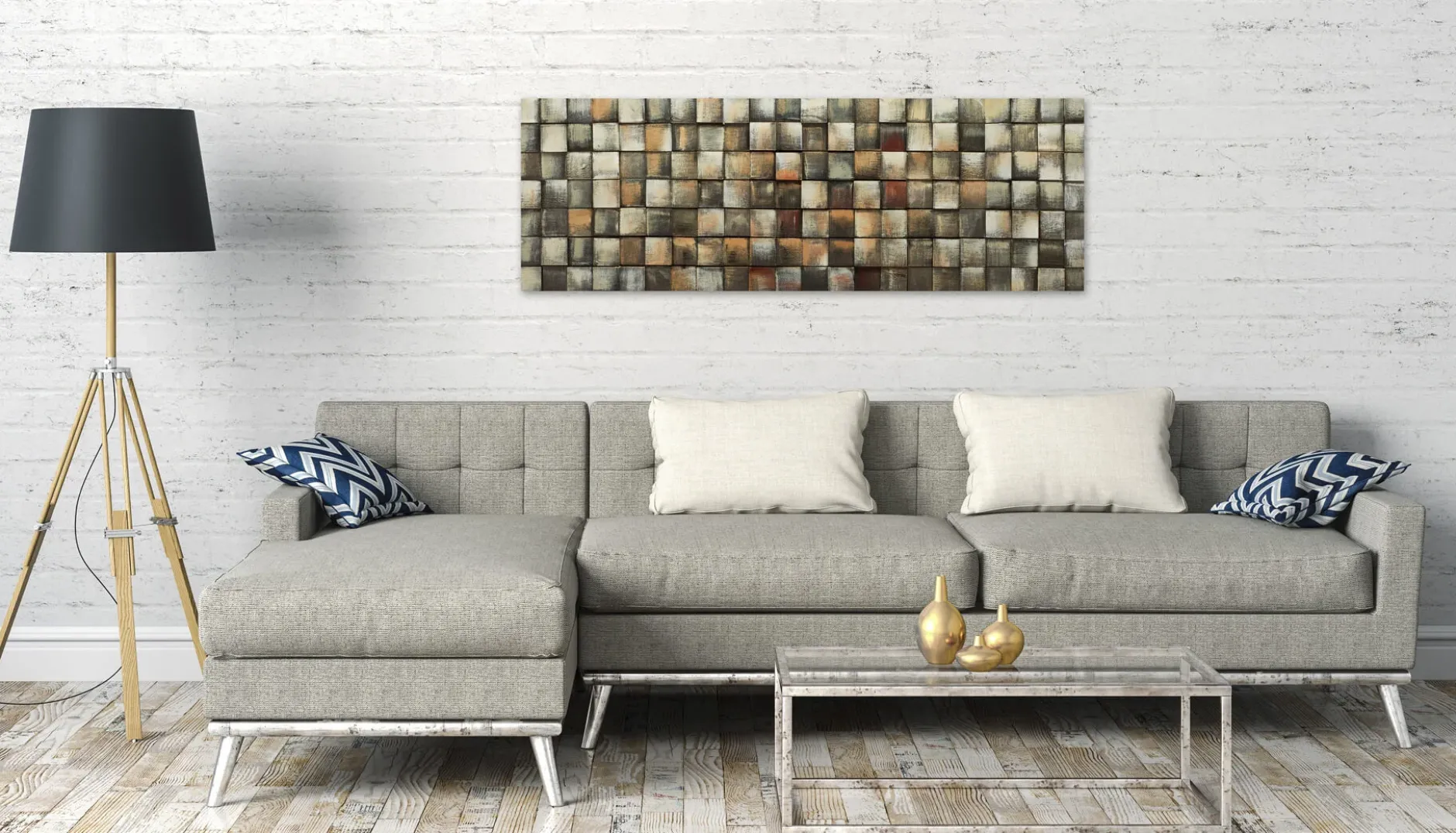 Holzbild 3D 'World beyond' 144x44x6cm