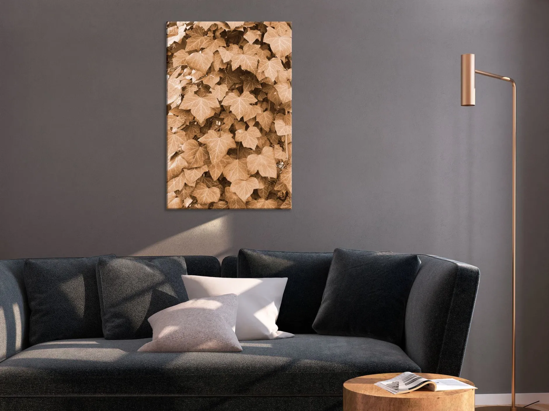Kunstdruck auf Leinwand 'Autumn Ivy Vertical'