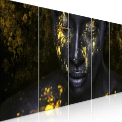 Kunstdruck auf Leinwand 'Bathed in Gold (5-teilig) Narrow'