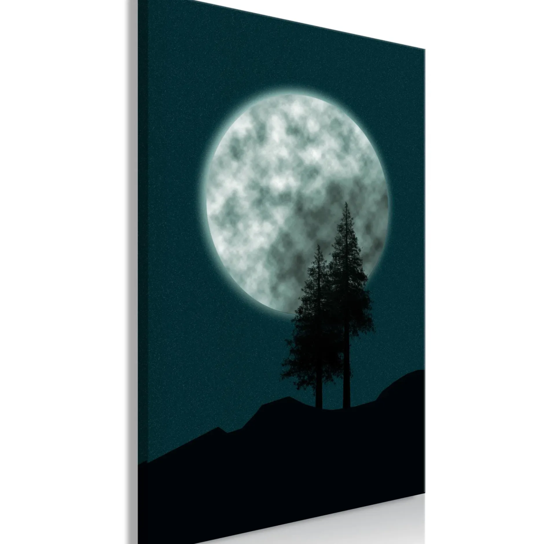 Kunstdruck auf Leinwand 'Beautiful Full Moon Vertical'