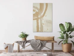Kunstdruck auf Leinwand 'Beige Minimalism Vertical'