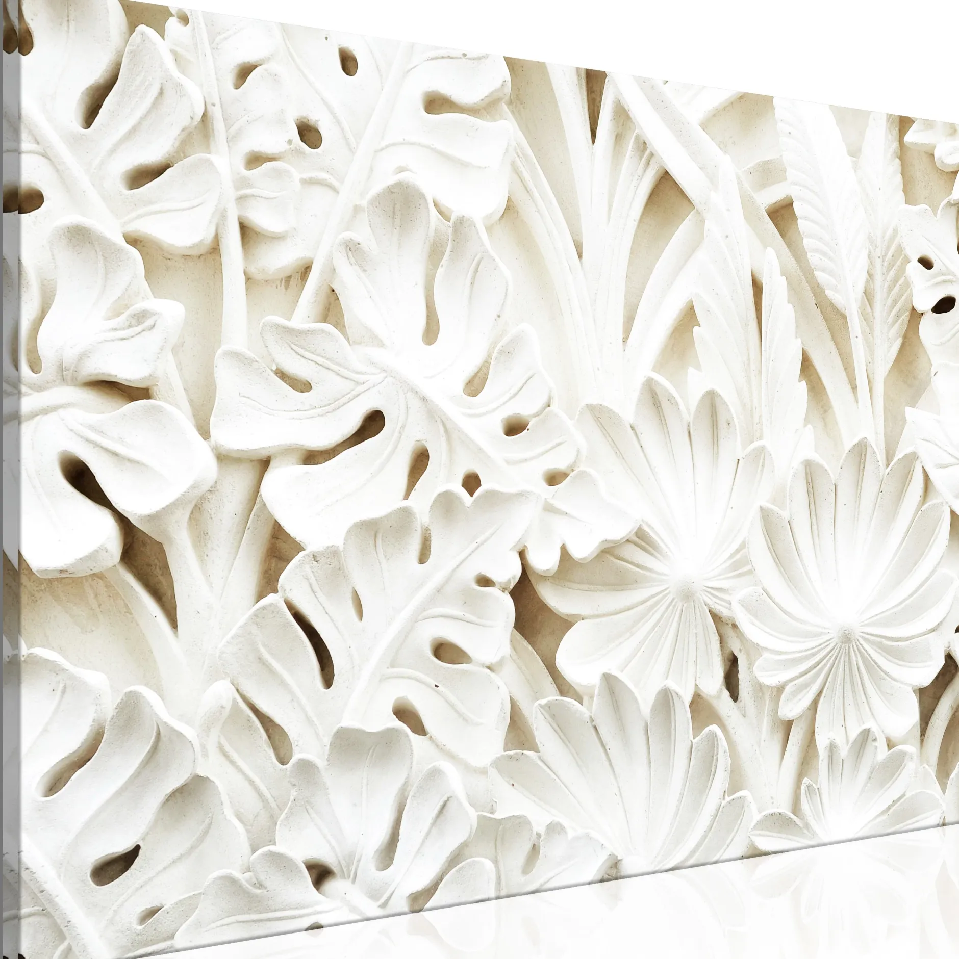 Kunstdruck auf Leinwand 'Ceramic Leaves Wide'