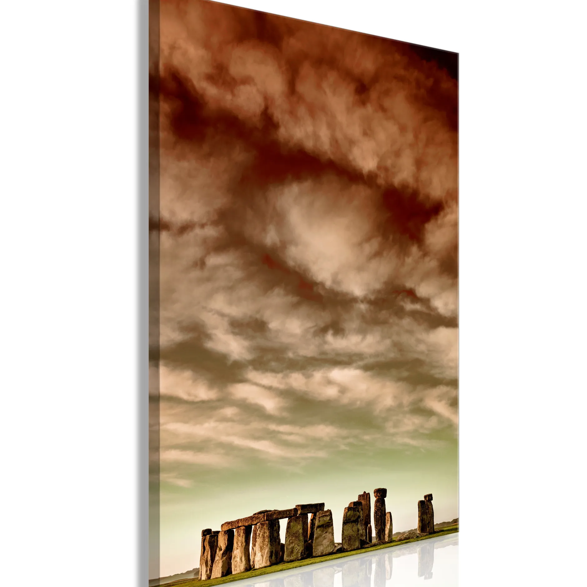Kunstdruck auf Leinwand 'Clouds Over Stonehenge Vertical'