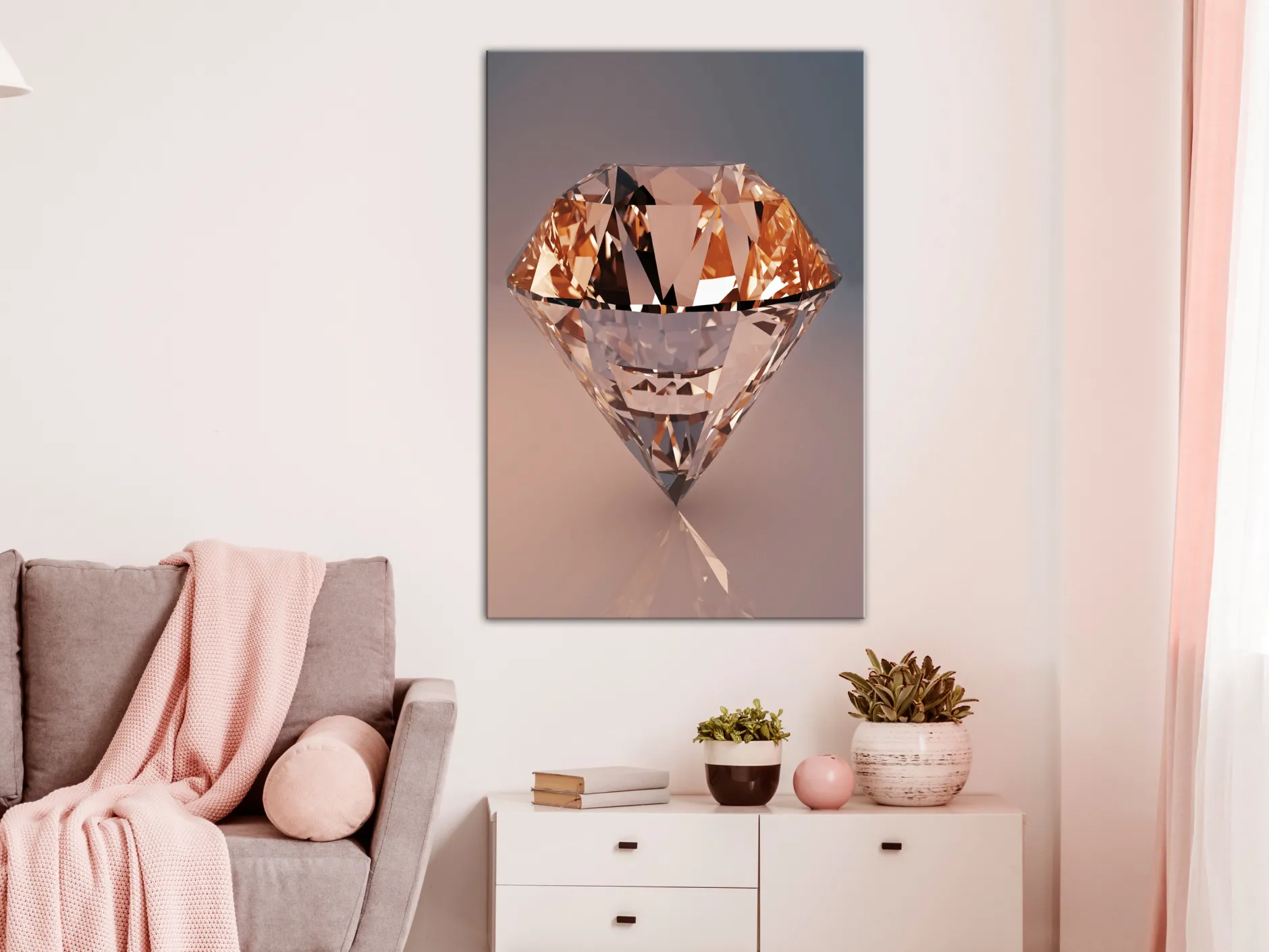 Kunstdruck auf Leinwand 'Costly Diamond Vertical'