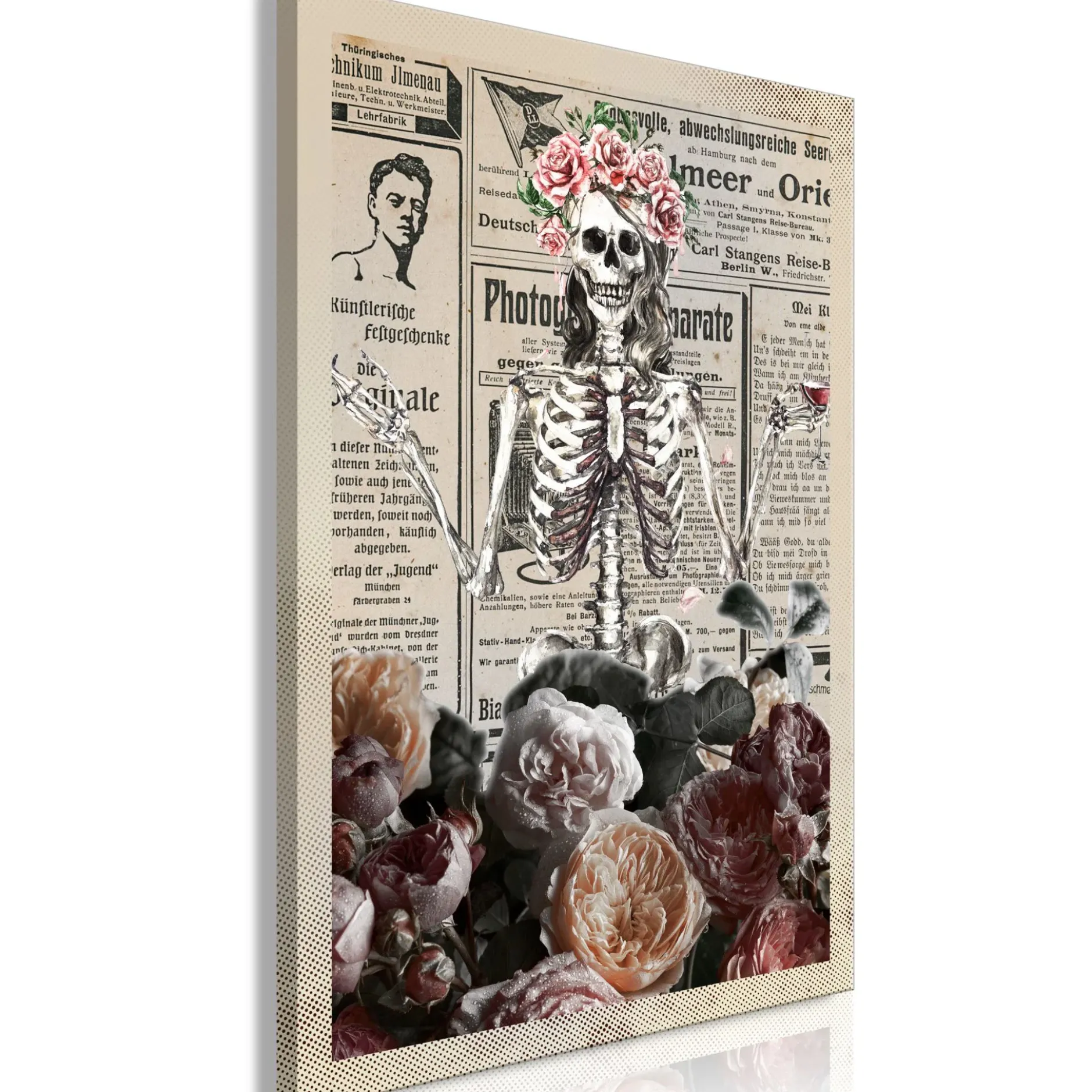 Kunstdruck auf Leinwand 'Death and Wine Vertical'