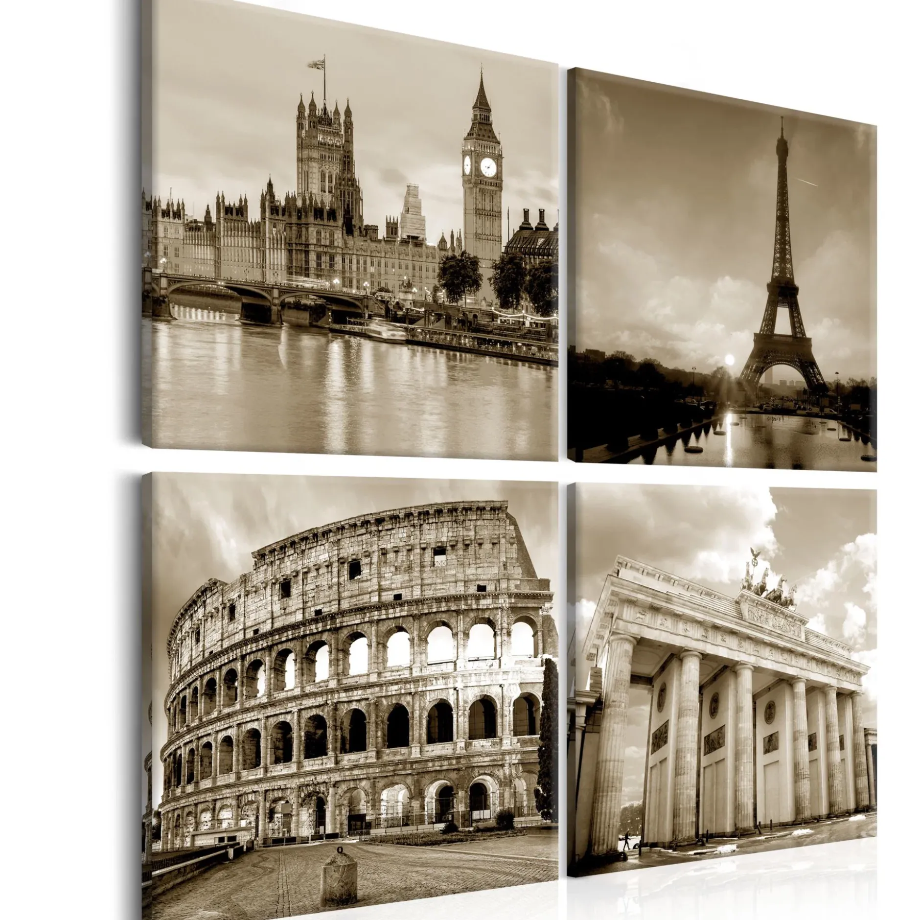 Kunstdruck auf Leinwand 'European Capitals'