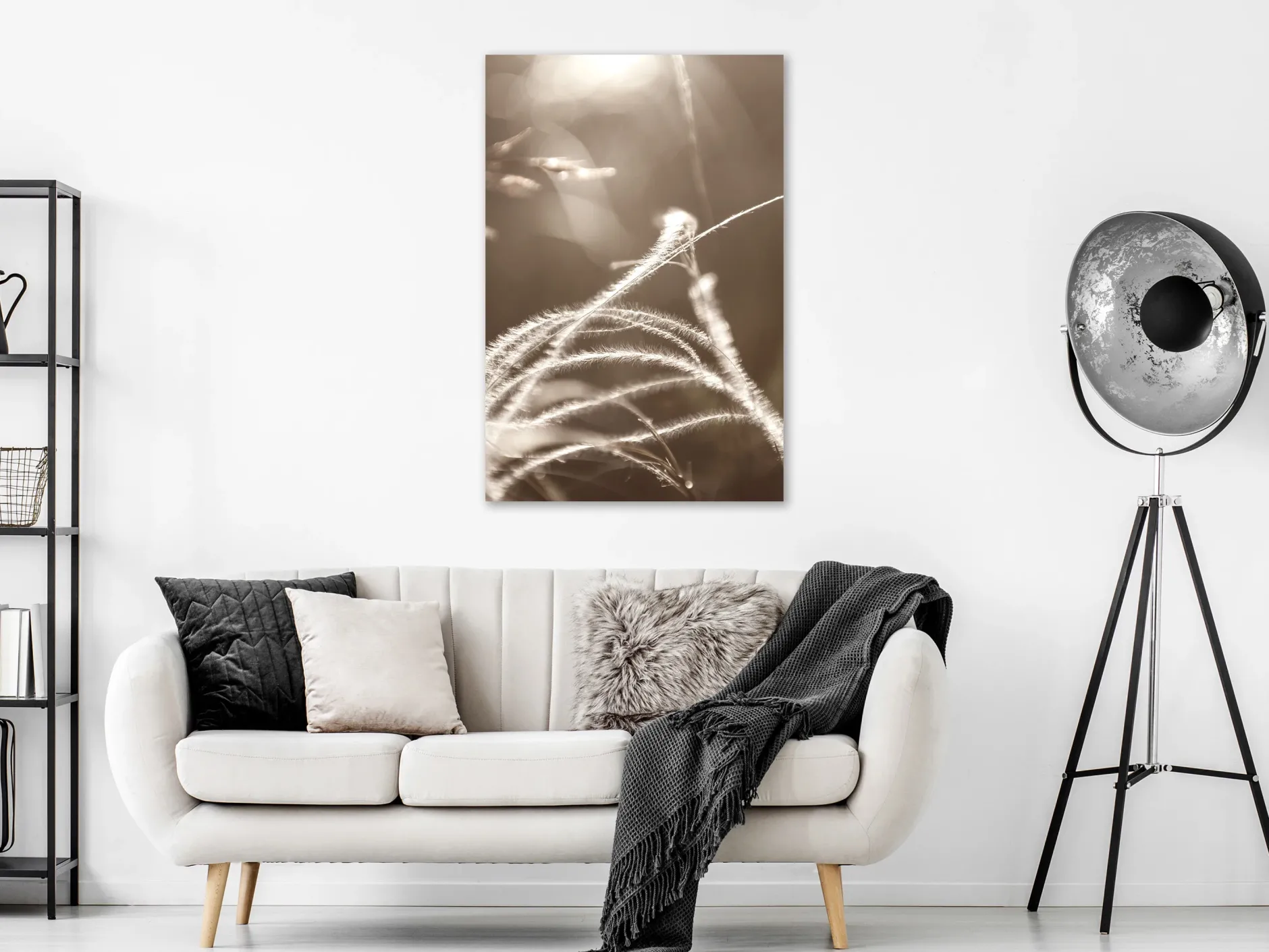 Kunstdruck auf Leinwand 'Fluffy Grass Vertical'