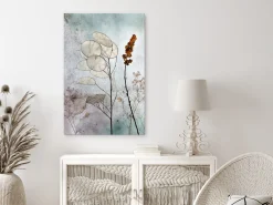 Kunstdruck auf Leinwand 'Foggy Lunaria Vertical'