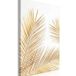 Kunstdruck auf Leinwand 'Golden Palm Leaves Vertical'