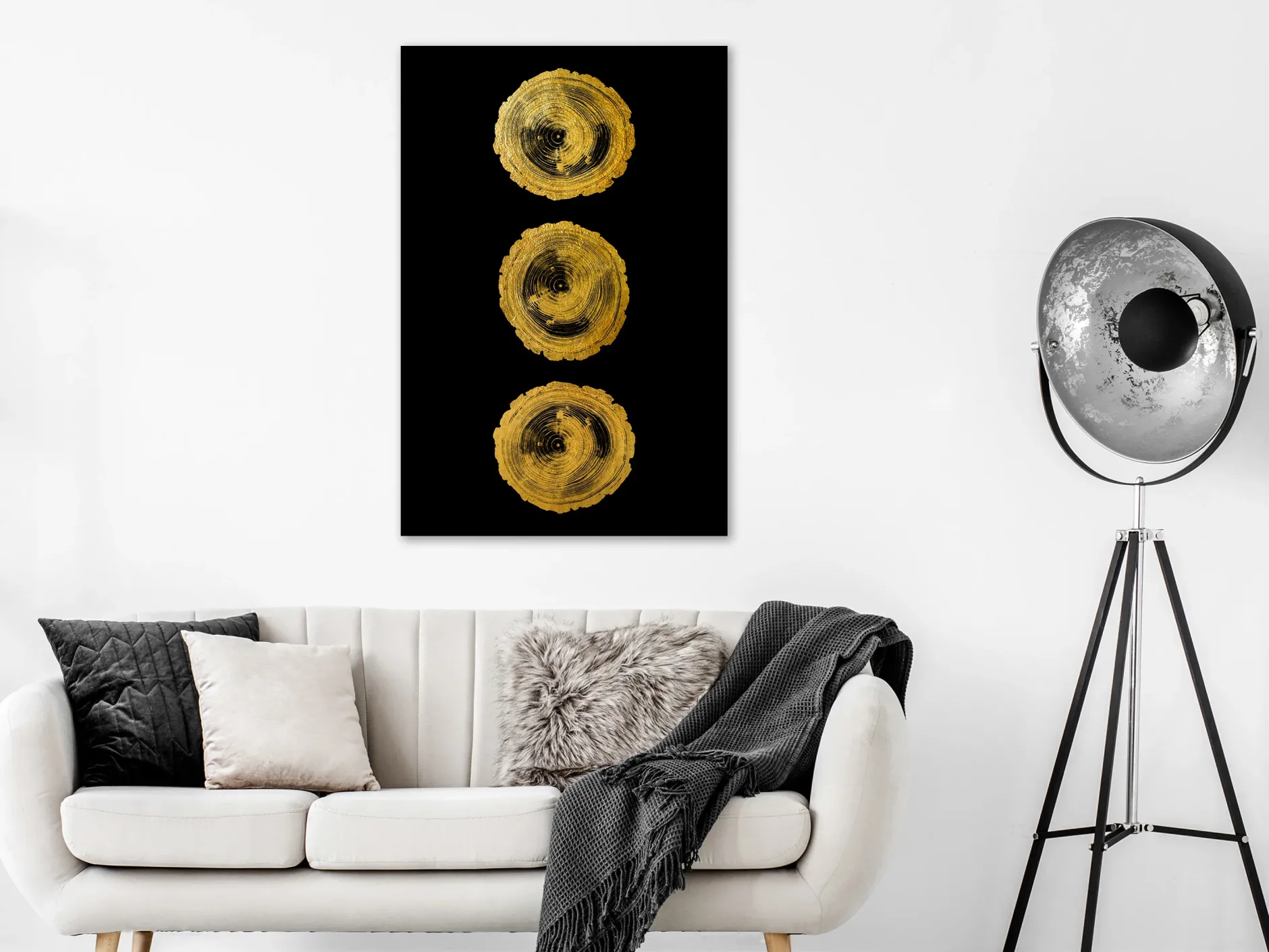 Kunstdruck auf Leinwand 'Golden Knots Vertical'