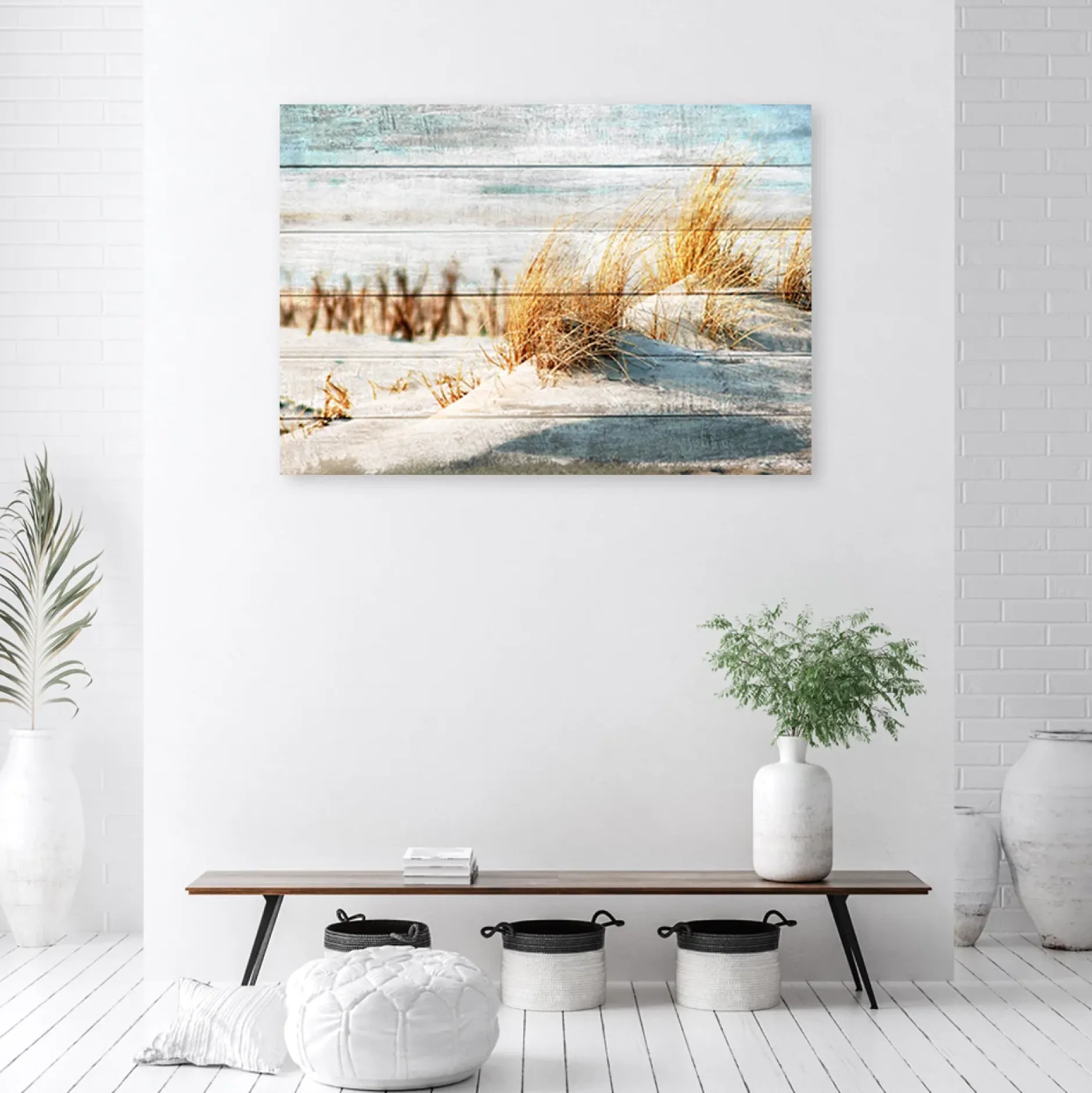 Kunstdruck auf Leinwand 'Grass Lines'