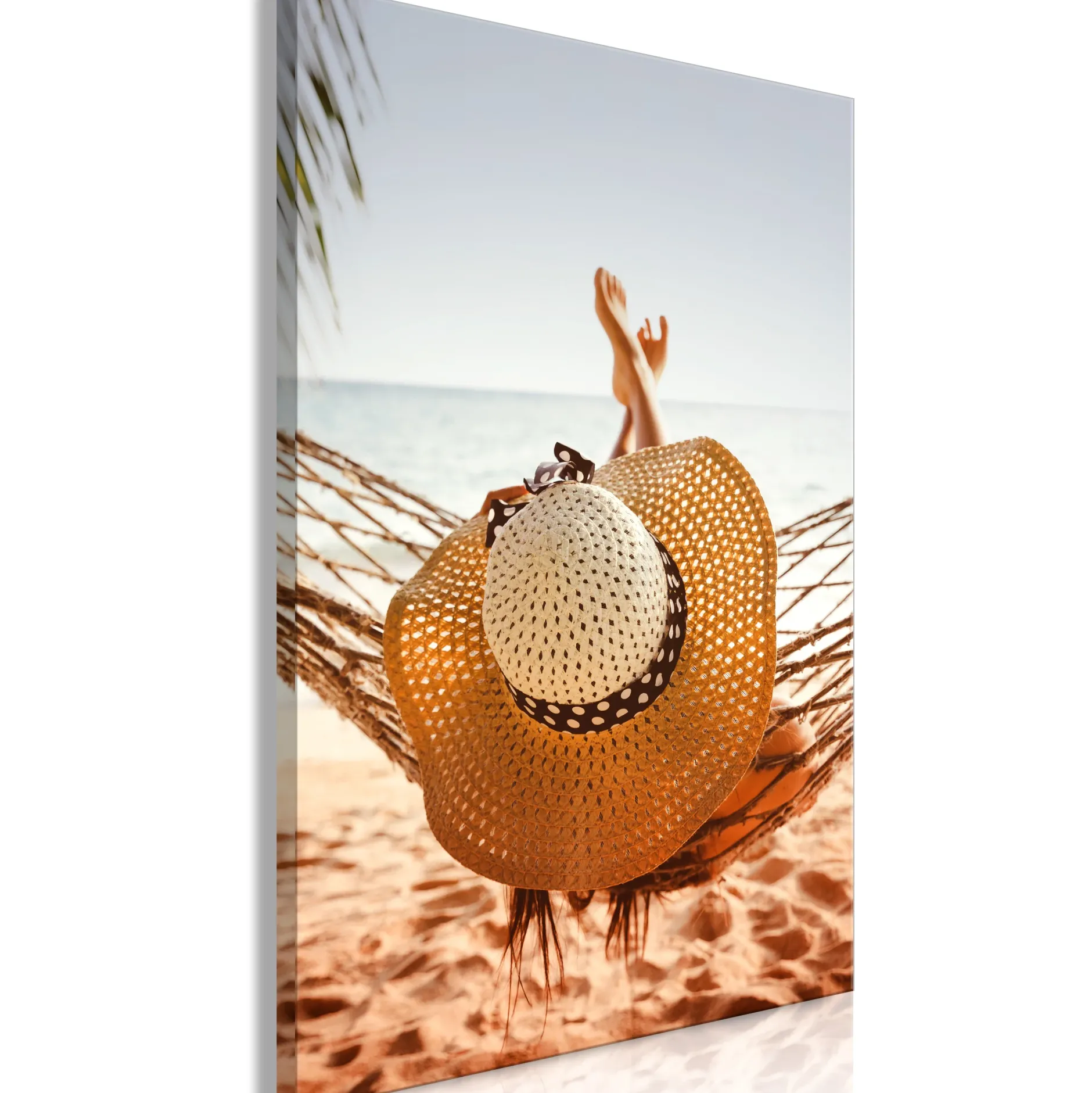 Kunstdruck auf Leinwand 'Hammock on the Beach Vertical'