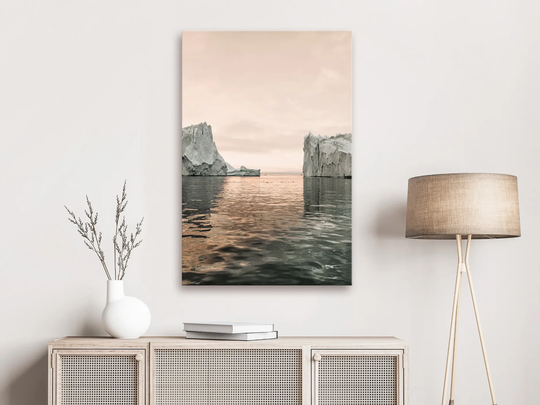Kunstdruck auf Leinwand 'Ice Statues Vertical'