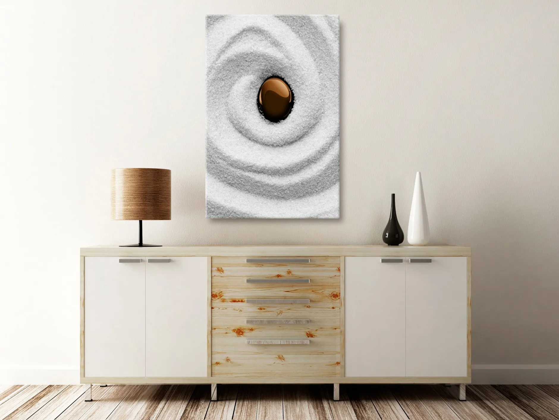 Kunstdruck auf Leinwand 'Karesansui Vertical'
