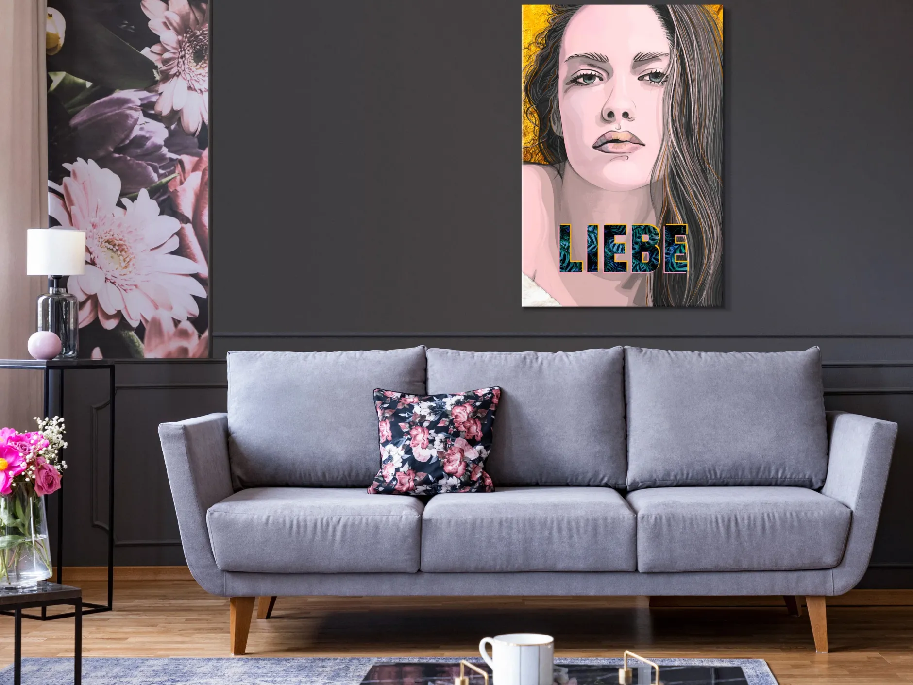 Kunstdruck auf Leinwand 'Liebe Vertical'