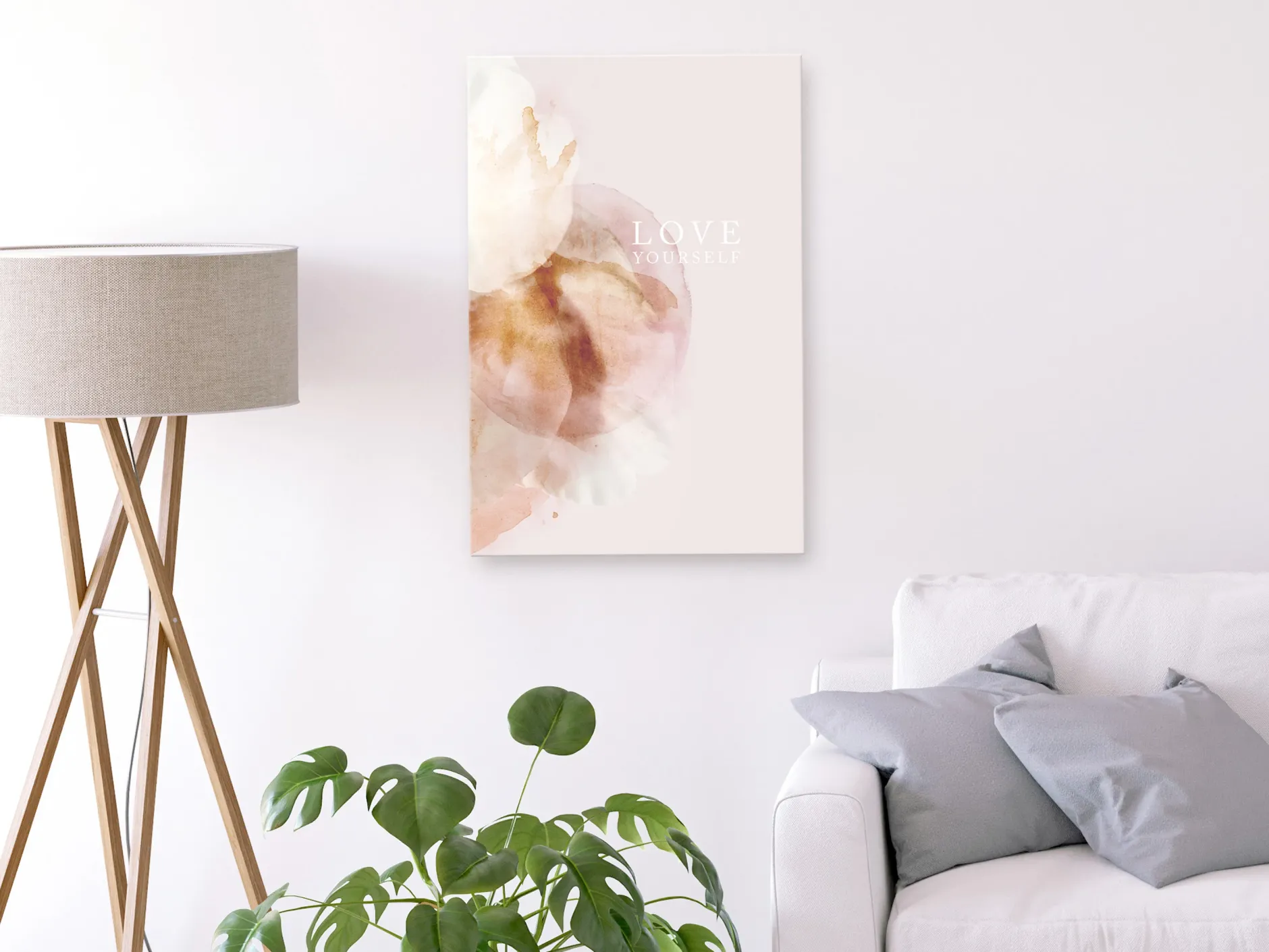 Kunstdruck auf Leinwand 'Love Yourself Vertical'